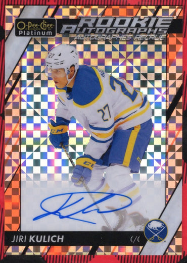 2023-24 Upper Deck O-Pee-Chee Platinum Rookie Autographs Orange Checkers R-Ku Rookie Rc Auto Jiri Kulich /15