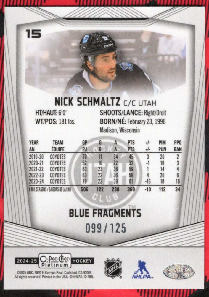 2024-25 Upper Deck O-Pee-Chee Platinum Blue Fragments #15 Nick Schmaltz /125