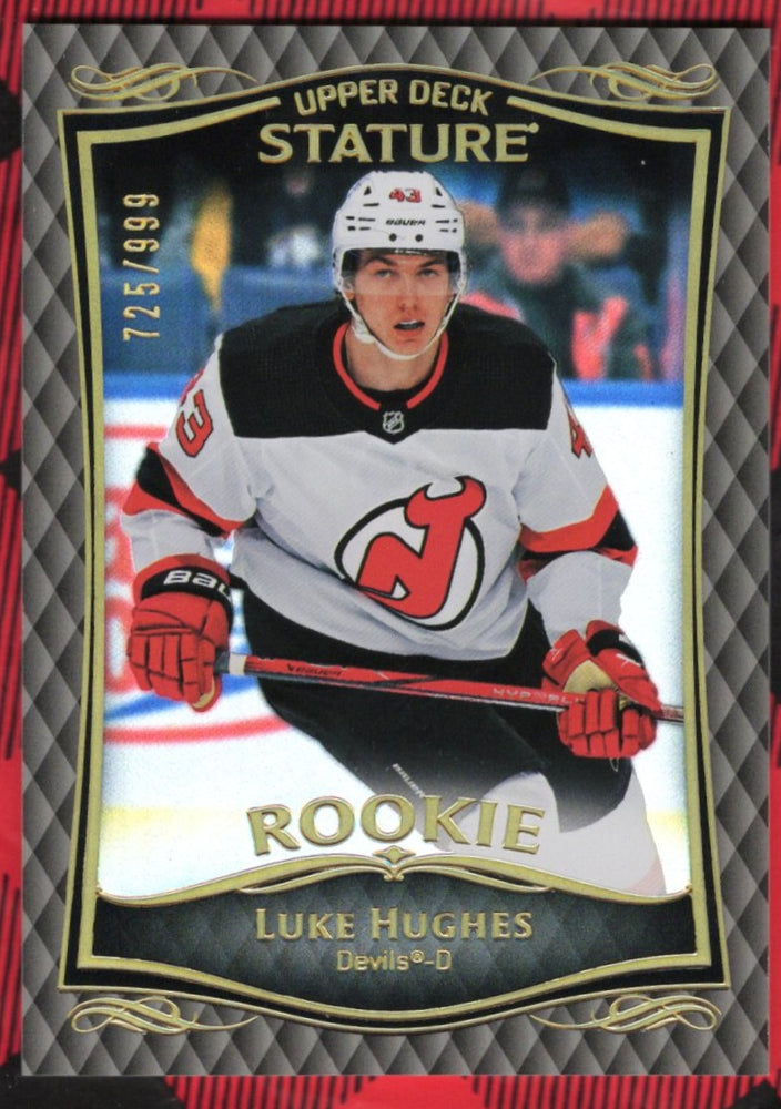 2023-24 Upper Deck Stature #34 Rookie Rc Luke Hughes /999