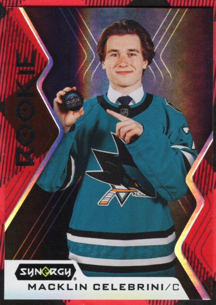 2024-25 Upper Deck Synergy Red Extended Rookie R-Mc Rookie Rc Macklin Celebrini