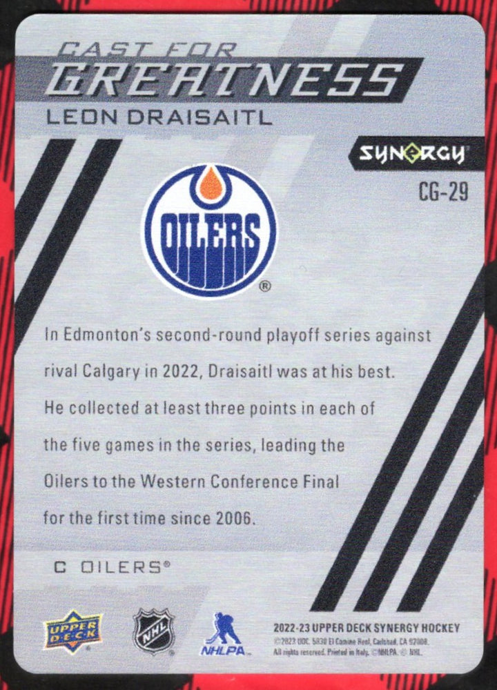2022-23 Upper Deck Synergy Cast For Greatness Cg-29 Leon Draisaitl