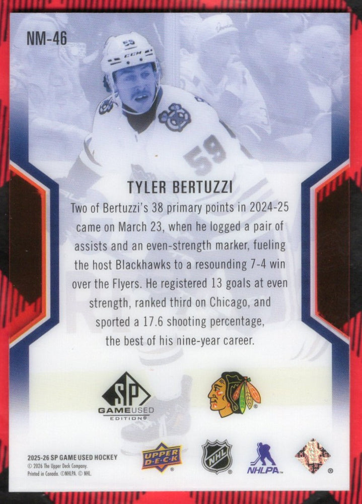 2025-26 Upper Deck Sp Game Used Nhl Masters Nm-46 Tyler Bertuzzi /299