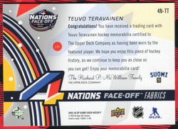 2025-26 Upper Deck Sp Game Used 4 Nations Face Off Fabrics 4N-Tt Teuvo Teravainen