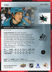 2025-26 Upper Deck Sp Game Used Red Jersey #160 Macklin Celebrini