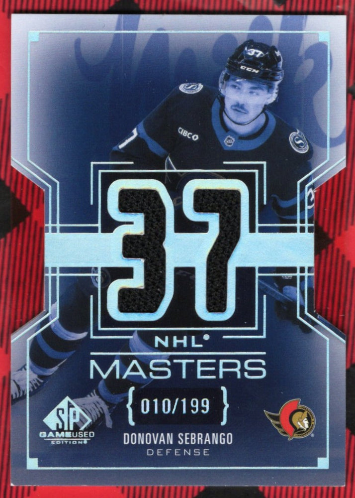 2025-26 Upper Deck Sp Game Used Nhl Masters Rookie Nm-79 Rookie Rc Donovan Sebrango /199