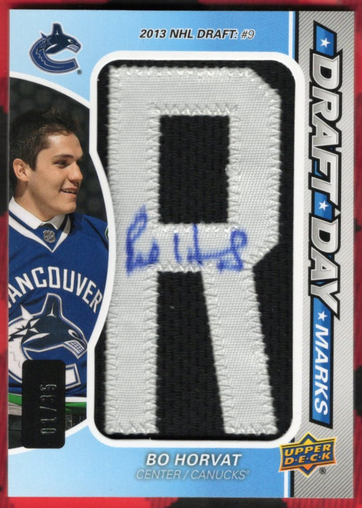 2014-15 Upper Deck Sp Game Used Draft Day Marks Ddm-Bh Rookie Rc Auto Bo Horvat (1)/35
