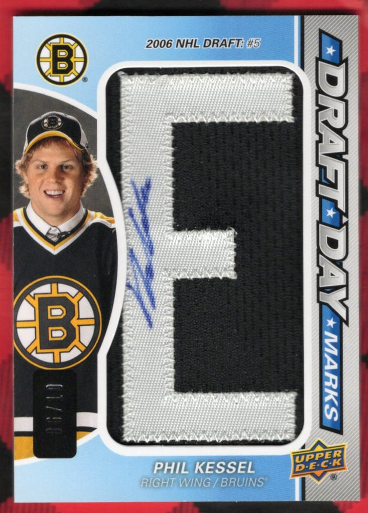 2014-15 Upper Deck Sp Game Used Draft Day Marks Ddm-Pk Auto Phil Kessel /10