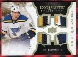 2017-18 Upper Deck Exquisite Collection Rookie Quad Material Rq-18 Rookie Rc Ivan Barbashev (5)/5