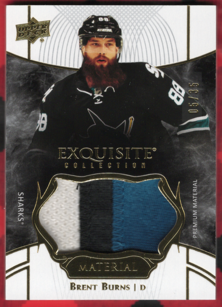 2017-18 Upper Deck Exquisite Collection Material Em-Bb Brent Burns /35