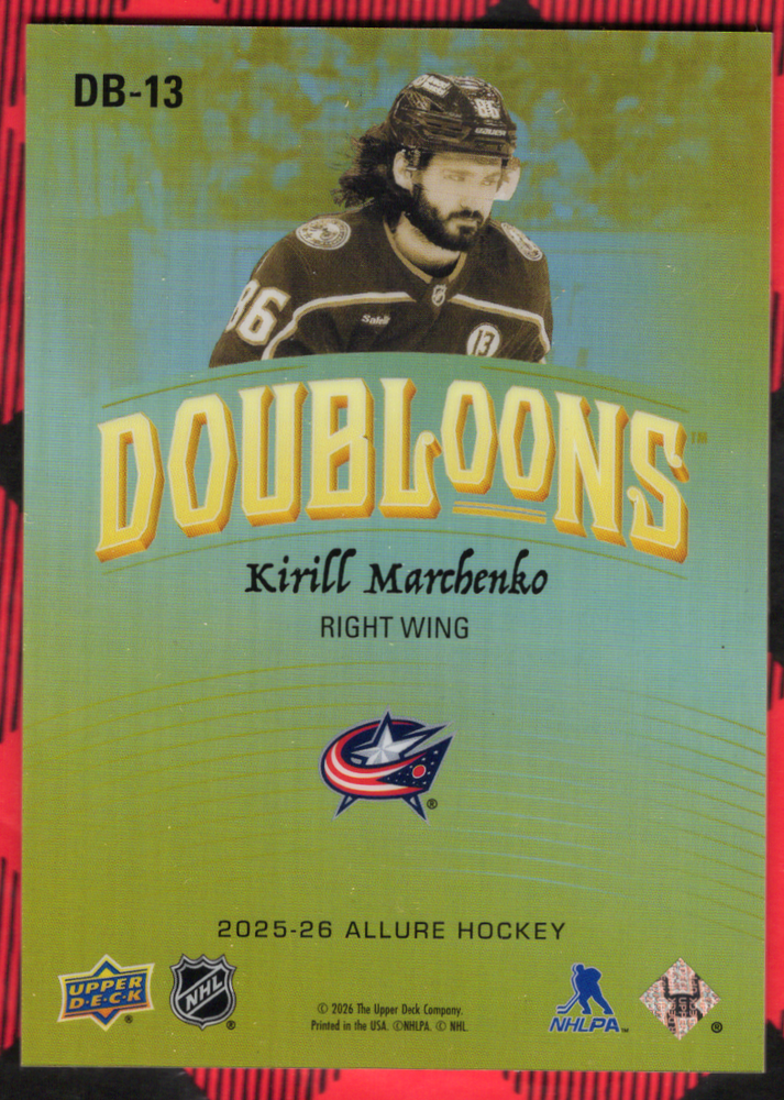2025-26 Upper Deck Allure Doubloons Db-13 Kirill Marchenko