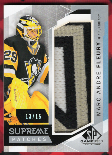 2015-16 Upper Deck Sp Game Used Supreme Patches Pa-Ma Marc-Andre Fleury /15