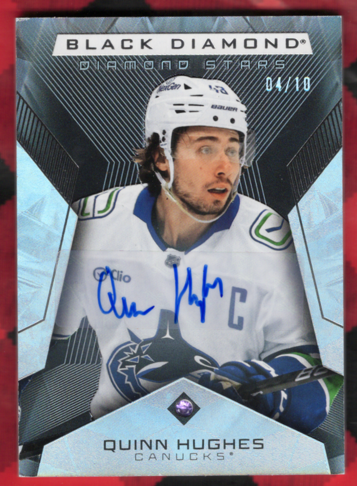 2025-26 Upper Deck Black Diamond Diamond Stars Bds-Qh Auto Quinn Hughes /10