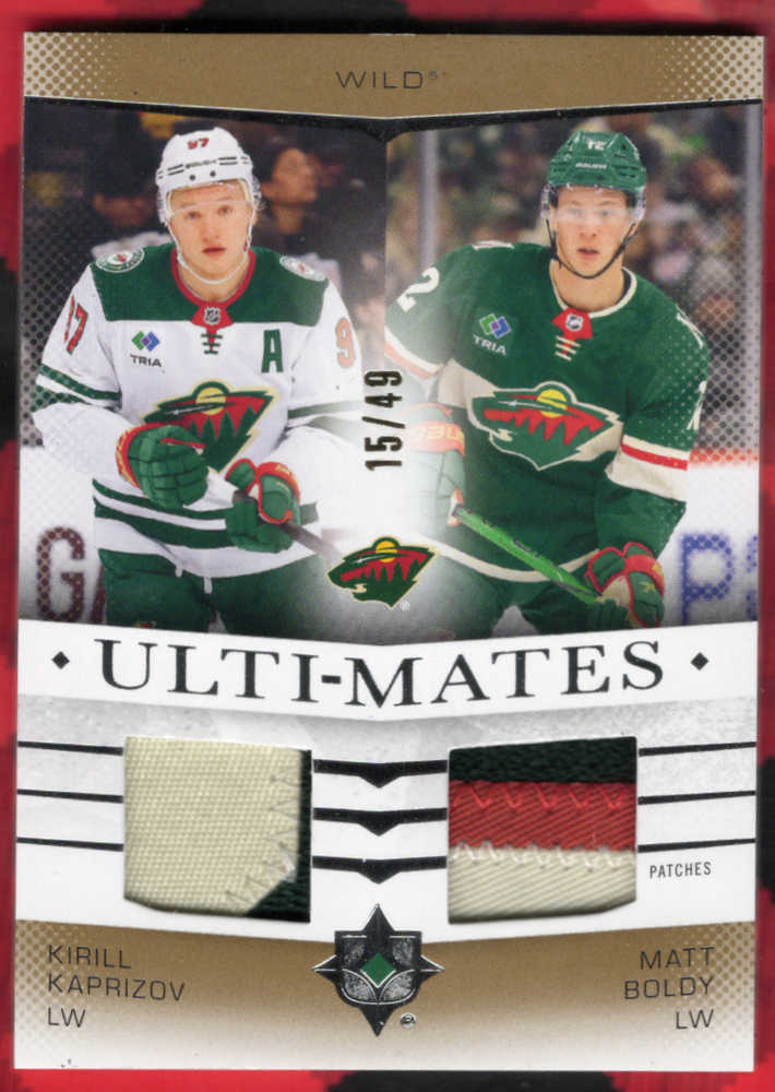 2024-25 Upper Deck Ultimate Collection Ulti-Mates Utm-Bk Kirill Kaprizov Matt Boldy /49