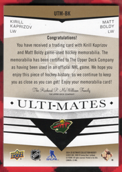 2024-25 Upper Deck Ultimate Collection Ulti-Mates Utm-Bk Kirill Kaprizov Matt Boldy /49