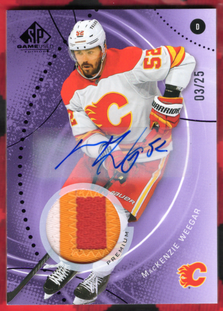 2025-26 Upper Deck Sp Game Used Purple Autograph Premium Material #194 Auto Mackenzie Weegar /25