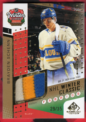 2025-26 Upper Deck Sp Game Used Nhl Winter Classic Wcf-2 Brayden Schenn /35