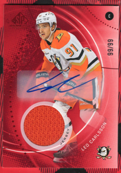 2025-26 Upper Deck Sp Game Used Red Autograph Jersey #171 Auto Leo Carlsson (99)/99