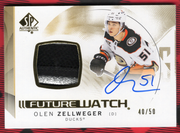 2024-25 Upper Deck Sp Authentic Future Watch Patch Auto #101 Rookie Rc Auto Olen Zellweger /50