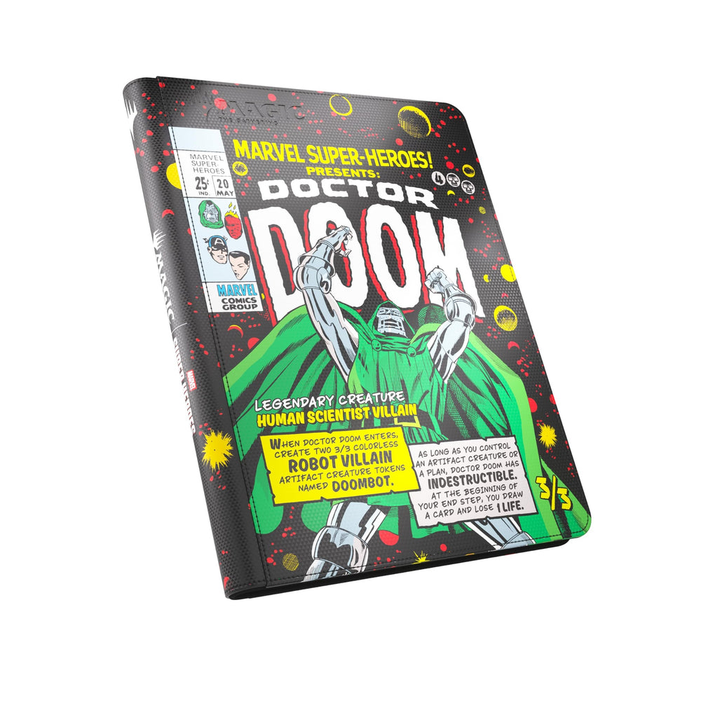 GAMEGENIC BINDER MARVEL SUPER HEROES ZIP-UP ALBUM 18 PKT DOCTOR DOOM/SPIDER-MAN