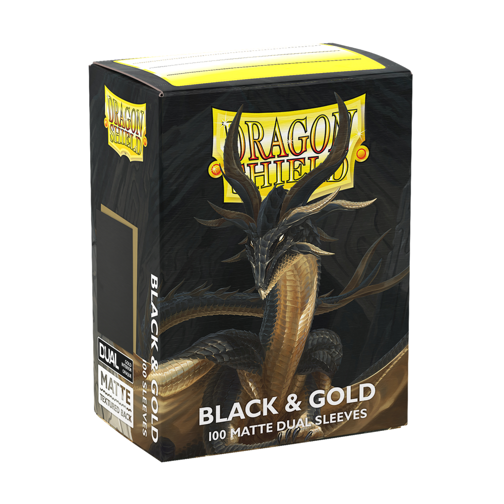 DRAGON SHIELD SLEEVES DUAL MATTE BLACK AND GOLD 100CT