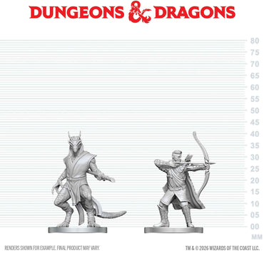 DND UNPAINTED MINIS WV29 ELF RANGER & DRAGONBORN MONK
