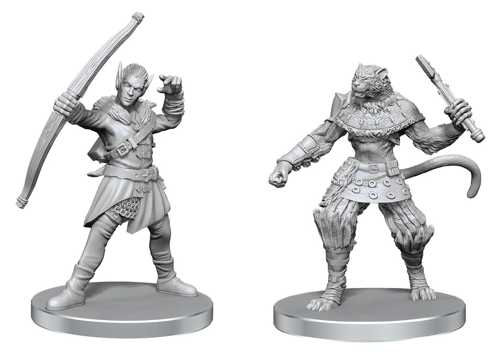 PF UNPAINTED MINIS WV26 ELF HUNTER & CATFOLK BANDIT