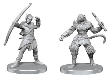 PF UNPAINTED MINIS WV26 ELF HUNTER & CATFOLK BANDIT