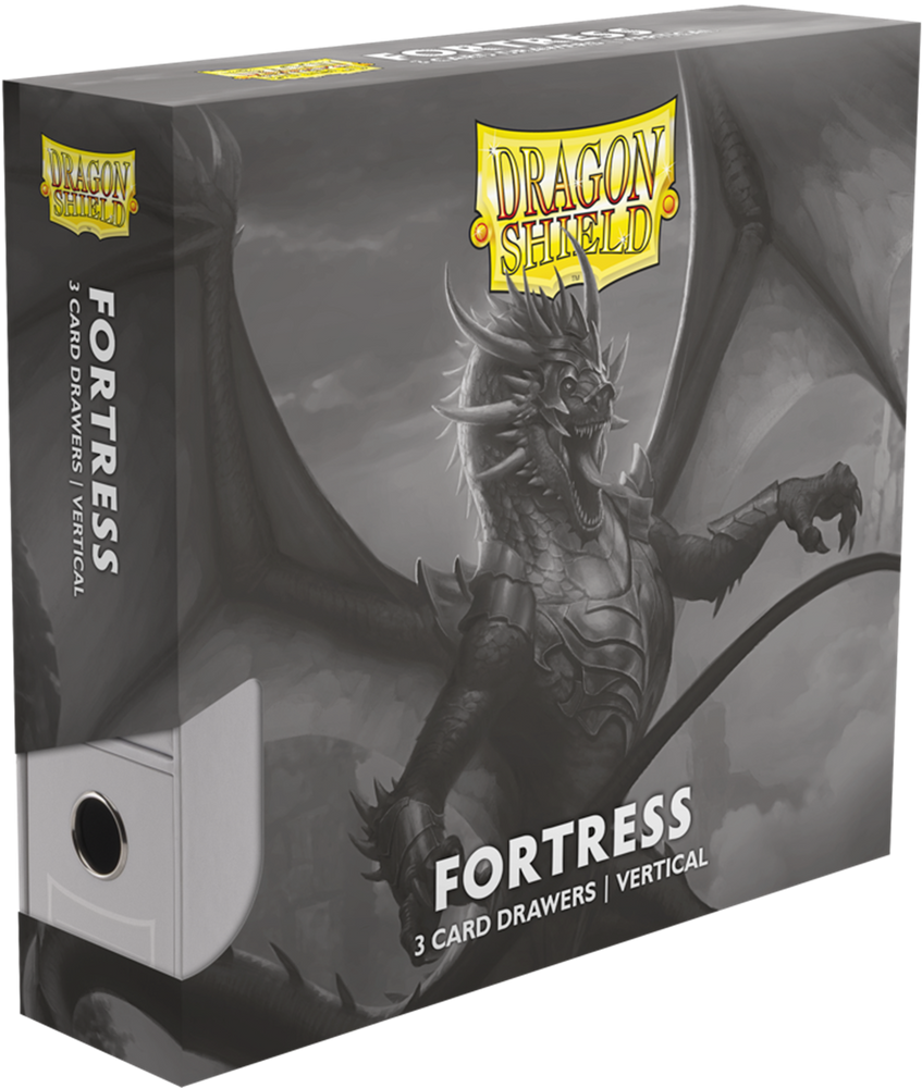 DRAGON SHIELD FORTRESS CARD DRAWERS VERTICAL 3 ROW WHITE