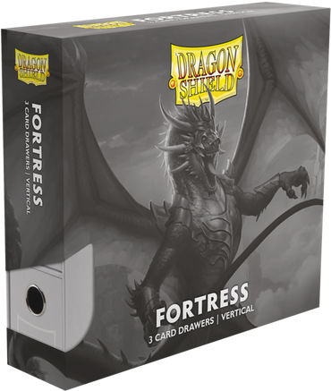 DRAGON SHIELD FORTRESS CARD DRAWERS VERTICAL 3 ROW WHITE