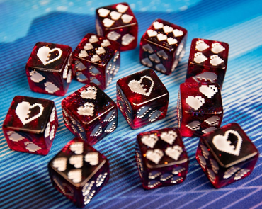 1UP DICE 12D6 HEART PIP