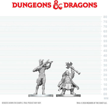 DND UNPAINTED MINIS WV29 TIEFLING BARD & DWARF CLERIC