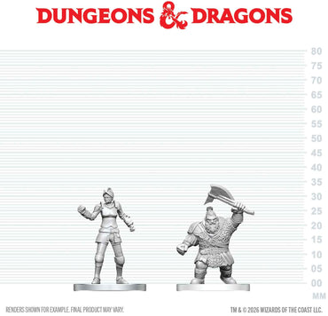 DND UNPAINTED MINIS WV29 CULTIST OF BANE & DWARF ZHENTILAR SOLDIER
