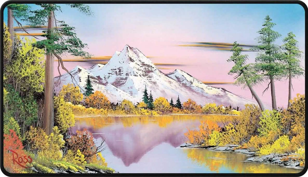 UP PLAYMAT BOB ROSS MIGHTY MOUNTAIN LAKE BLACK STITCHED