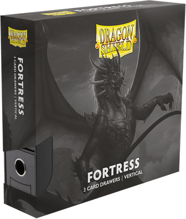 DRAGON SHIELD FORTRESS CARD DRAWERS VERTICAL 3 ROW BLACK