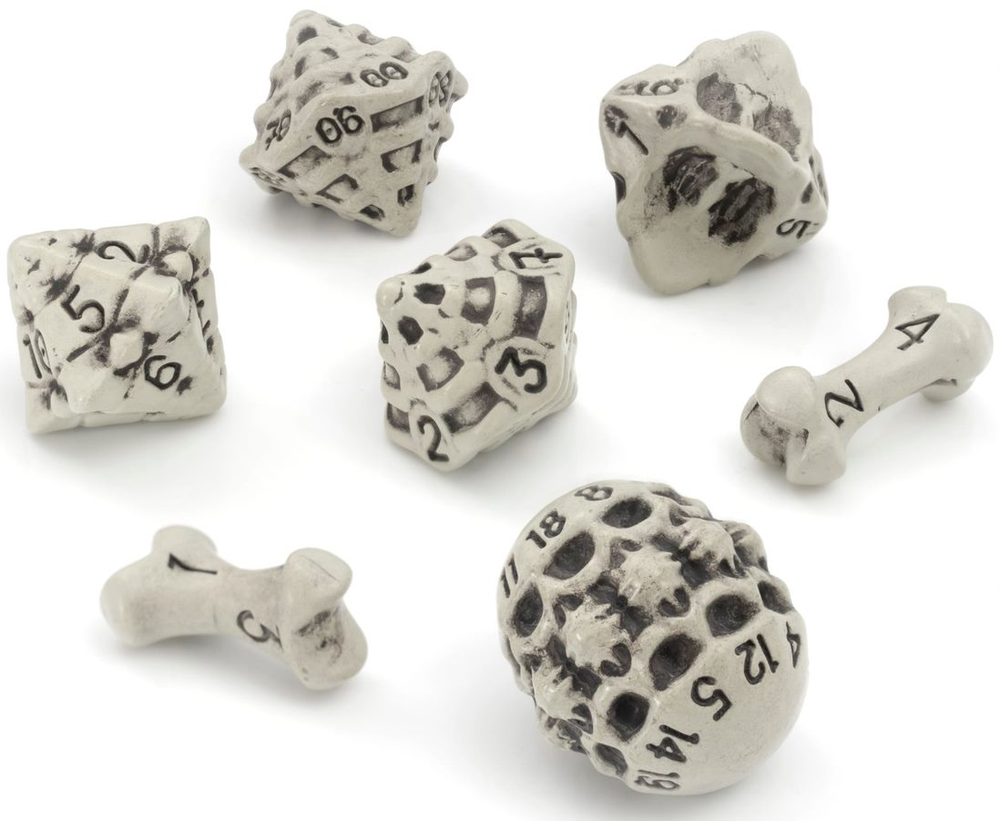7-DIE SET SKULL & BONE CLEANED BONE WHITE