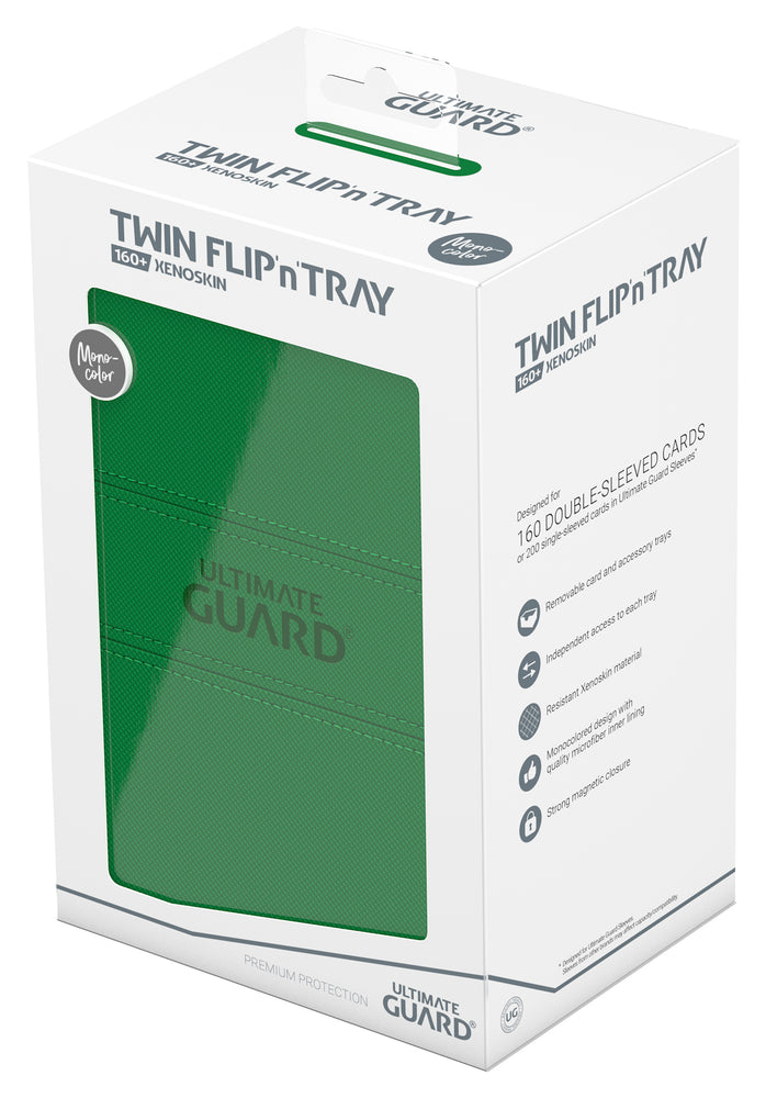UG TWIN FLIP N TRAY DECK CASE MONOCOLOR GREEN 160+