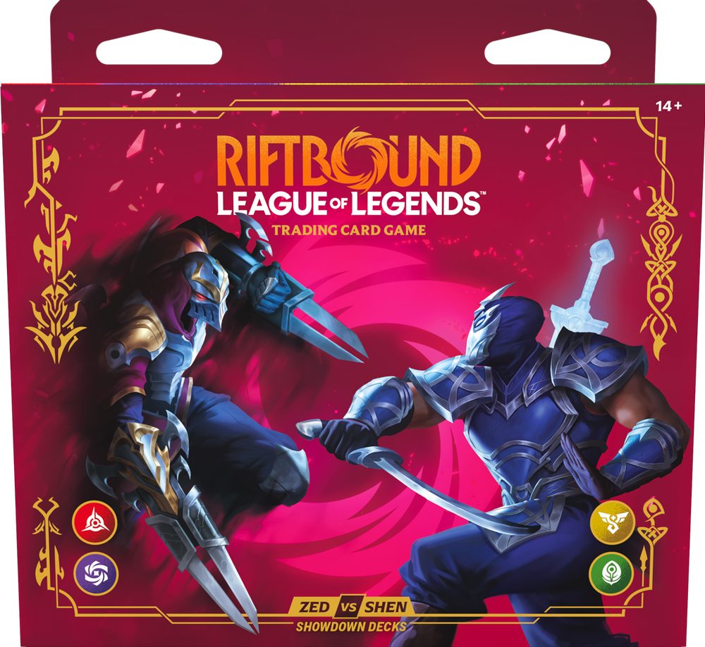 RIFTBOUND LEAGUE OF LEGENDS TCG VENDETTA ZED VS SHEN SHOWDOWN DECK PRE ORDER ^ JULY 31