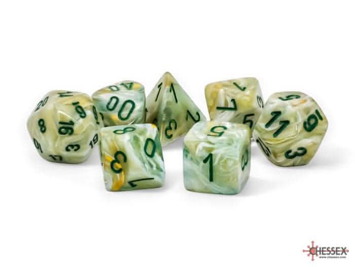MARBLE 7-DIE SET MEGA-HEDRAL GREEN/DARK GREEN