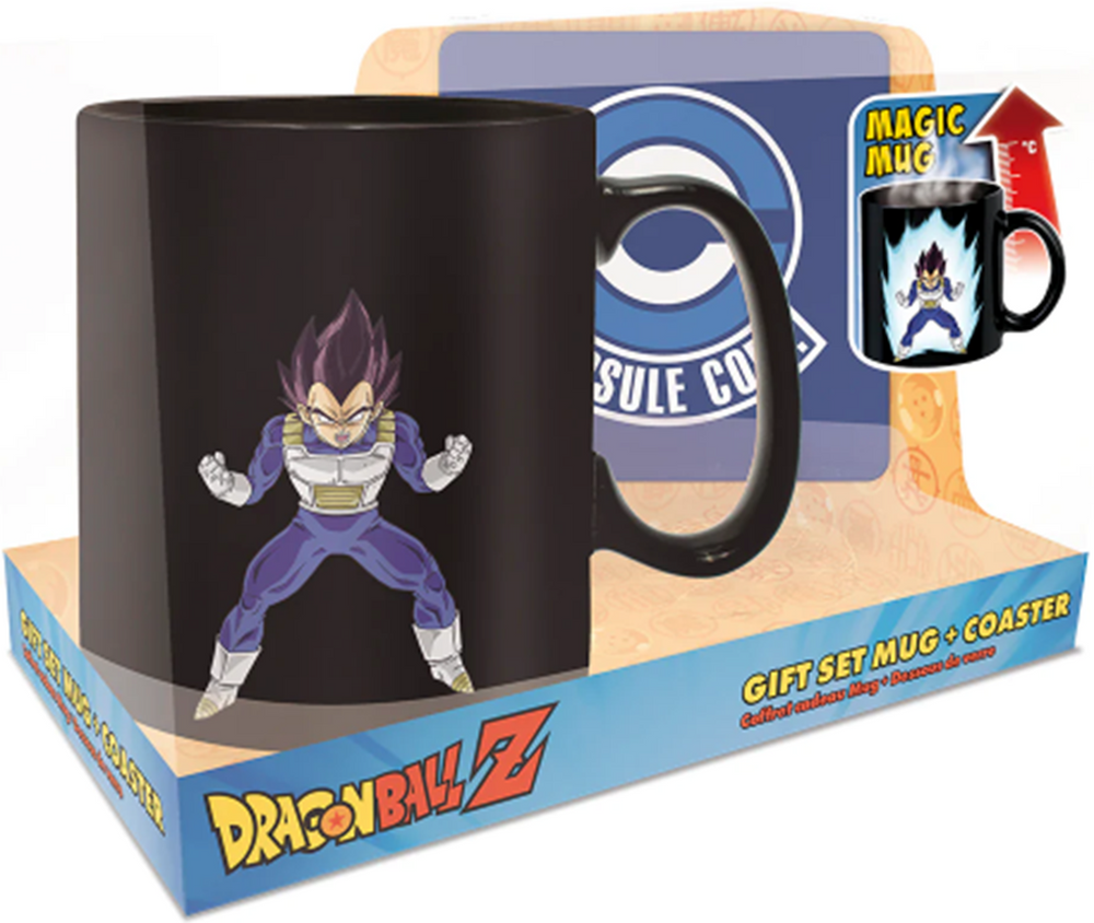 DRAGON BALL Z VEGETA MAGIC MUG AND COASTER GIFT SET