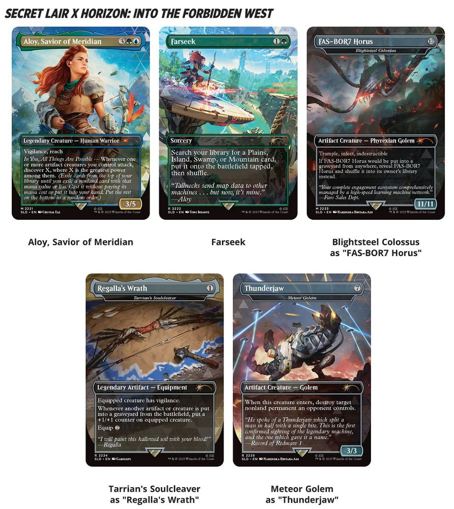 MTG SECRET LAIR PLAYSTATION SUPER DROP HORIZON ZERO DAWN: HUNTRESS AND THE MACHINES REGULAR (LIMIT 1)
