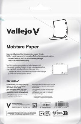 VALLEJO: WET PALETTE MOISTURE PAPER SHEETS 30CT