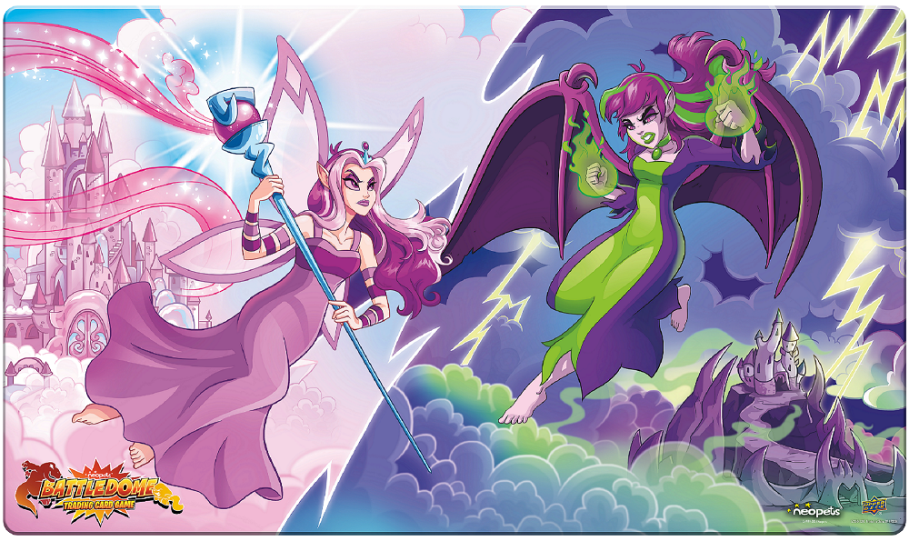 NEOPETS BATTLEDOME TCG PLAYMAT FYORA VS JHUDORA