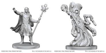 DND UNPAINTED MINIS WV28 DROW MAGE & YOCHLOL