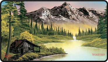 UP PLAYMAT BOB ROSS MOUNTAIN RETREAT BLACK STITCHED