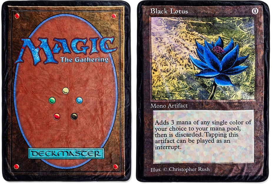 MTG FLEECE THROW BLANKET LOTUS CARD DOUBLE SIDED ROYAL PLUSH 45X60