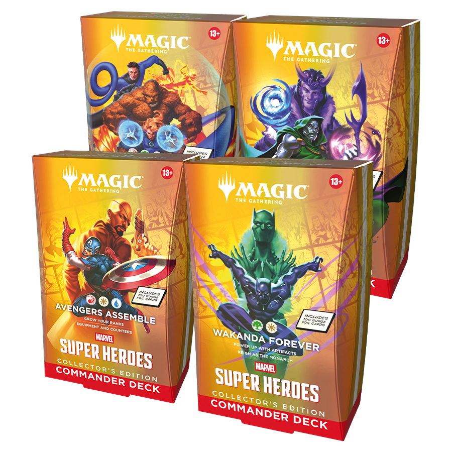 MTG MARVEL SUPER HEROES COMMANDER COLLECTORS EDITION SET OF 4