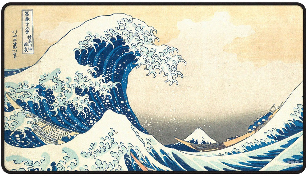 UP PLAYMAT THE GREAT WAVE OFF KANAGAWA BLACK STITCH