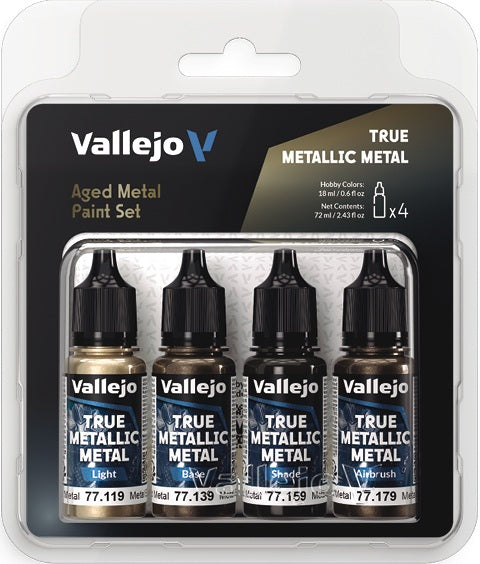 VALLEJO: TRUE METALLIC METAL AGED METAL PAINT SET