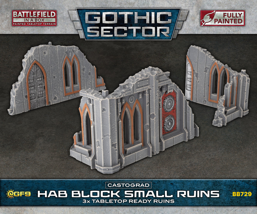 BATTLEFIELD IN A BOX: GOTHIC SECTOR CASTOGRAD HAB BLOCK SMALL RUINS