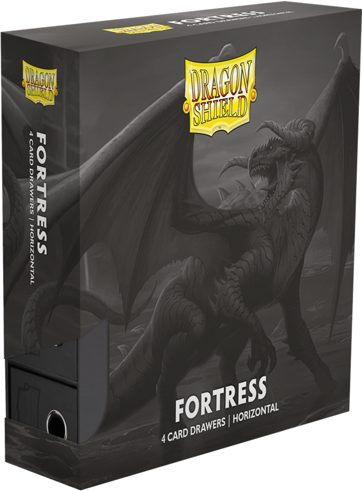 DRAGON SHIELD FORTRESS CARD DRAWERS HORIZONTAL 4 ROW BLACK